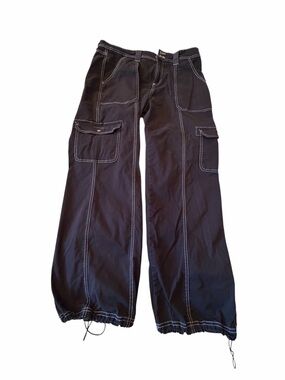 refuge Black Cargo Pants with White Contrast Stitching-Size Large